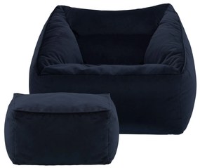 Natalia Velvet Armchair Bean Bag + Footstool