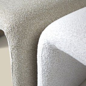 Gebogen Fauteuil Creme Stof