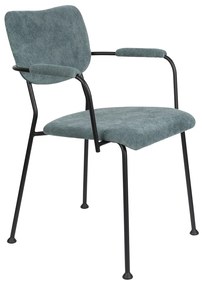 Zuiver Benson Design Stoel Met Armleuningen Grijsblauw
