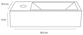 Differnz Ravo fontein links 38.5x18.5x9cm wit