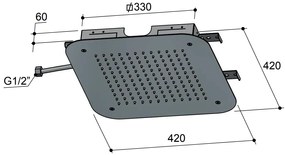 Hotbath Gal inbouw hoofddouche 42x42cm zwart mat