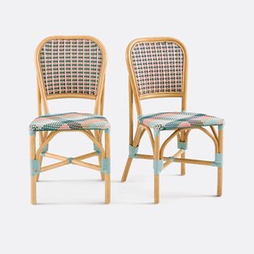 Set van 2 geweven stoelen in ruitmotief, Musette