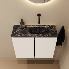 Mondiaz Ture DLux toiletmeubel 60cm talc met wastafel lava rechts zonder kraangat