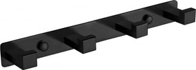 Mexen viervoudige handdoekhanger, zwart - 709264-70