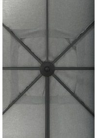 Garden Impressions Hawaii Big Pole zweefparasol 350x350 cm - donker grijs frame - licht grijs doek