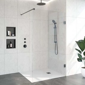 BRAUER Void inloopdouche helder glas 120x200 incl. glascoating PVD gunmetal geborsteld GS-VOI1H120200GM