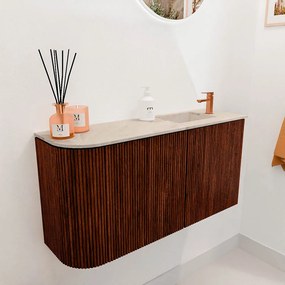 Mondiaz Joya DLux 80cm toiletmeubel ronding links ruby met wastafel faye rechts 1 kraangat frappe