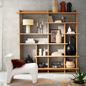 Asymmetrische boekenkast, eikenfineer, Orga