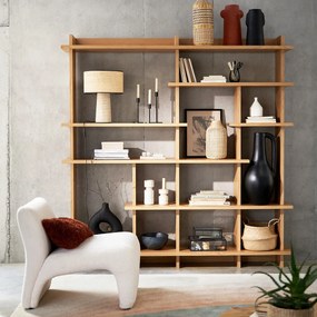 Asymmetrische boekenkast, eikenfineer, Orga