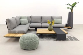 Suns Stockholm loungeset - Antraciet/teak - Light anthracite