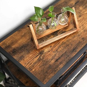 Nancy's Garfield Tv Meubel - Tv Meubels - Tv Kast Industrieel - Salontafel - Bruin/Zwart - 160 x 39.2 x 50 cm (L x B x H)