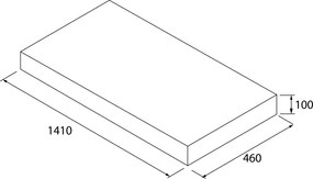 Muebles Hoyo wastafelblad 140cm walnoot