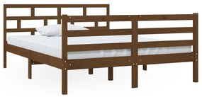 vidaXL Bedframe massief grenenhout honingbruin 140x190 cm