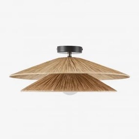 Plafondlamp Ø50 Cm In Raffia Aislin Natuurlijk - Sklum
