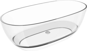 Mexen Pure heldere vrijstaande badkuip transparant 170 x 80 cm, chromen afvoer - 58071708008