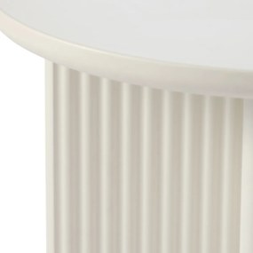 Greige Tafeltje Rond Met Ribbels - 50 X 50cm.