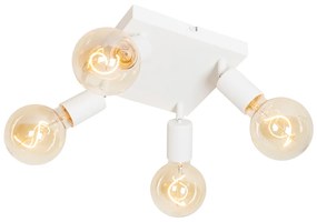 Moderne Spot / Opbouwspot / Plafondspot wit vierkant 4-lichts - Facil Modern E27 Binnenverlichting Lamp