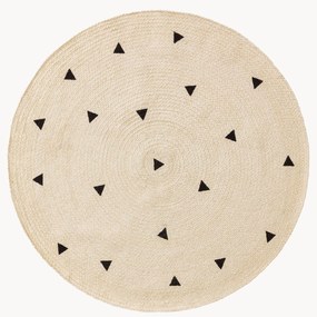 Handgeweven rond kindervloerkleed Pippa van jute