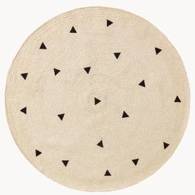 Handgeweven rond kindervloerkleed Pippa van jute