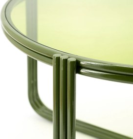 Retro Salontafel Glas Groen - 63 X 63cm.