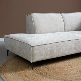 Moderne Hoekbank Beige Stof Ottoman LinksIdesin Majestic 603