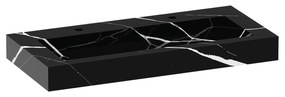 Sanituba Nature badmeubel 100cm mat zwart  met wastafel Artificial Marble Nero Marquina 2 kraangaten