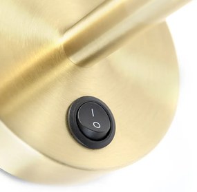 Klassieke wandlamp goud met zwarte velours kap - Combi