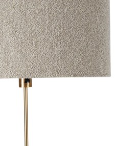 Vloerlamp verstelbaar brons met boucle kap taupe 50 cm - Parte Design E27 rond Binnenverlichting Lamp
