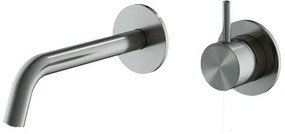 Hotbath Archie afbouwdeel voor inbouw wastafelmengkraan met 18cm uitloop geborsteld gunmetal PVD