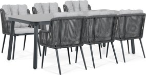 Tuinset 6 personen 220 cm Rope Grijs Lifestyle Garden Furniture Tivoli/Tavano
