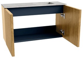Mondiaz Joya DLux 70cm toiletmeubel oak met wastafel faye rechts 1 kraangat glace