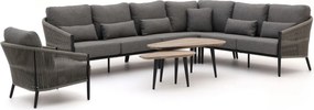 Hoek loungeset Bellagio | 7 personen | Loungeset Grijs/Old Teak Greywash | Hoekbank Aluminium | Kees Smit Tuinmeubelen