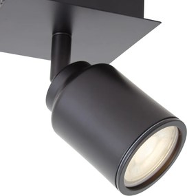 Moderne badkamer spot zwart vierkant IP44 - Ducha
