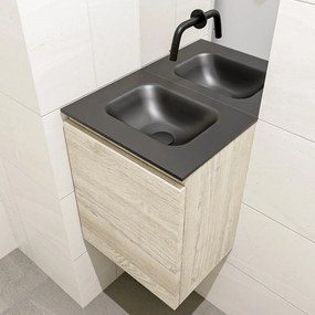 Mondiaz Olan 40cm toiletmeubel light brown grey met wastafel urban midden geen kraangat