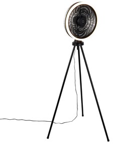 Vloerventilator tripod zwart incl. LED 3-staps dimbaar - Meric