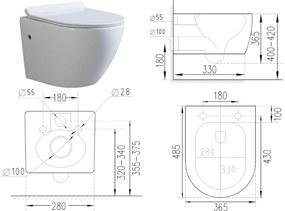 DTG Livorno douche wc met softclose zitting wit glans