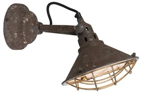 Vintage wand- en plafondlamp bruin kantelbaar - Barrack Landelijk / Rustiek E14 rond Binnenverlichting Lamp