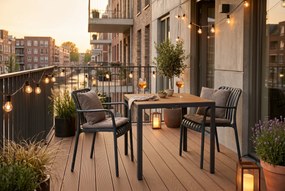 Tuinset 2 personen 909 cm Kunststof Grijs Domani Furniture Alba/Creta