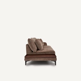 Halve bank met tafelblad, van gemengd fluweel, MODERNISTE