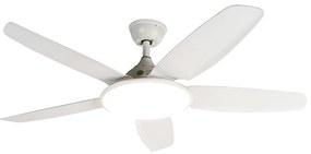 Plafondventilator met lamp wit 130cm incl. LED dimbaar met afstandsbediening - Vifte Modern rond Binnenverlichting Lamp