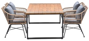 Garden Impressions Lucas tuinset 5-delig bruin - Alto tuintafel 180x100 cm