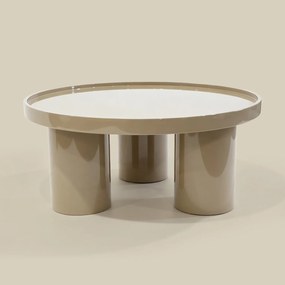 Salontafel Hoogglans Beige 80 Cm - 80 X 80cm.