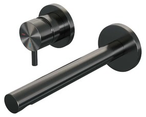 Brauer Gunmetal Edition ColdStart wastafelkraan inbouw rechte uitloop en rozetten model B2 gunmetal geborsteld PVD