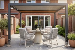 Tuinset Ronde Tuintafel 4 personen 100 cm Rope Zand/Beige  Lifestyle Garden Furniture Vicente/Serino