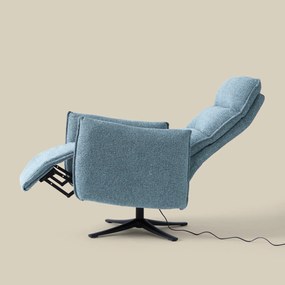 Elektrische Relaxfauteuil Stof Lichtblauw