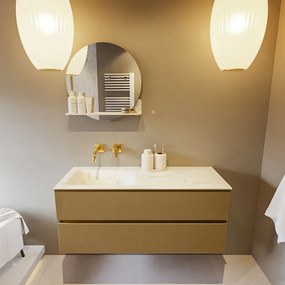 Mondiaz Vica DLux badmeubel 120cm oro 2 lades met wastafel opalo links zonder kraangat