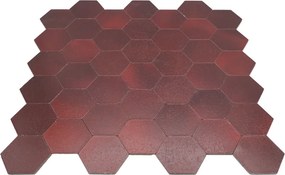 Zelfklevende Mozaïektegels Metaal | Hexagon Bordeaux | 28,8×29,2 cm | Keuken, Bad &amp; WC
