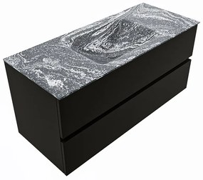 Mondiaz Vica DLux badmeubel 110cm urban 2 lades met wastafel lava midden zonder kraangat
