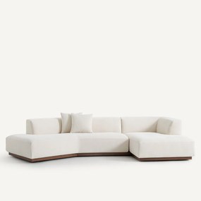 Rechter hoekbank in chenille fluweel, Jacopo