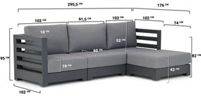 Chaise Loungeset 3 personen Aluminium Grijs Santika Furniture Santika Phantom